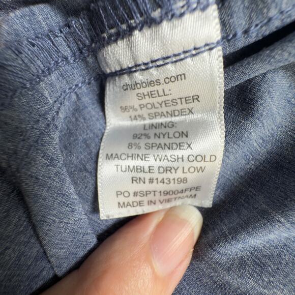 Chubbies Blue 6" Inseam Performance Zip Pocket Drawstring Shorts Gym Swim Every - Picture 6 of 7